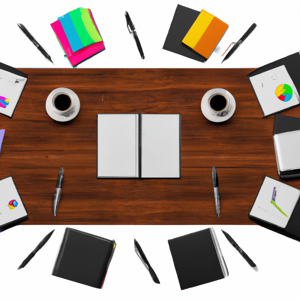 Брейншторм за круглым столом, вид сверху