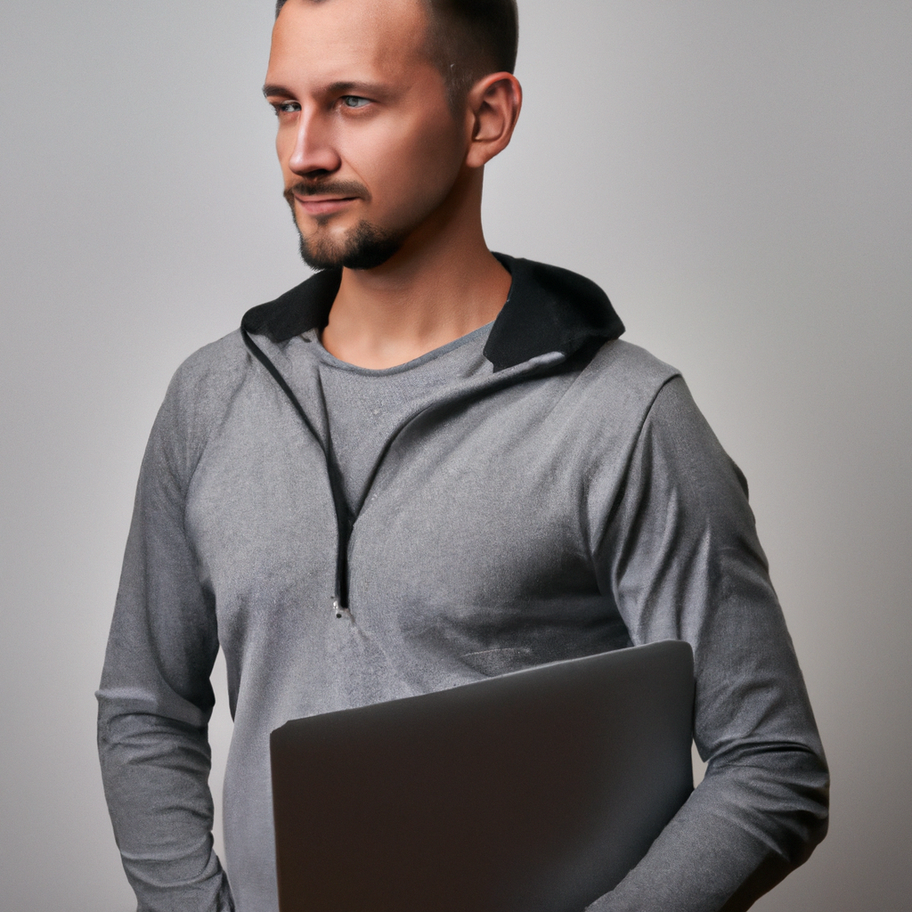 Старший фронтенд‑инженер с ноутбуком