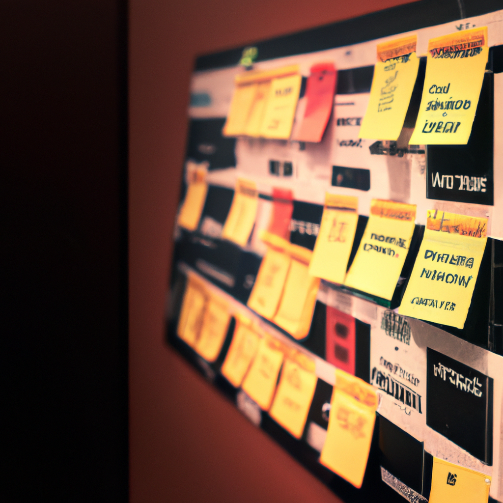 Команда планирует спринт у доски со стикерами